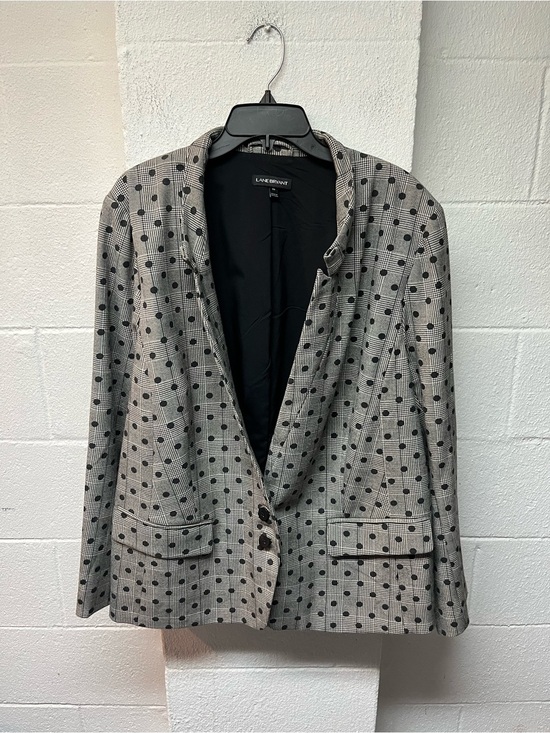 Lane Bryant Jackets & Blazers - Lane Bryant Cream/Tan Blazer with Black Polka Dots